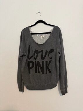 Victoria secret pink cowl neck sweatshirt gray large